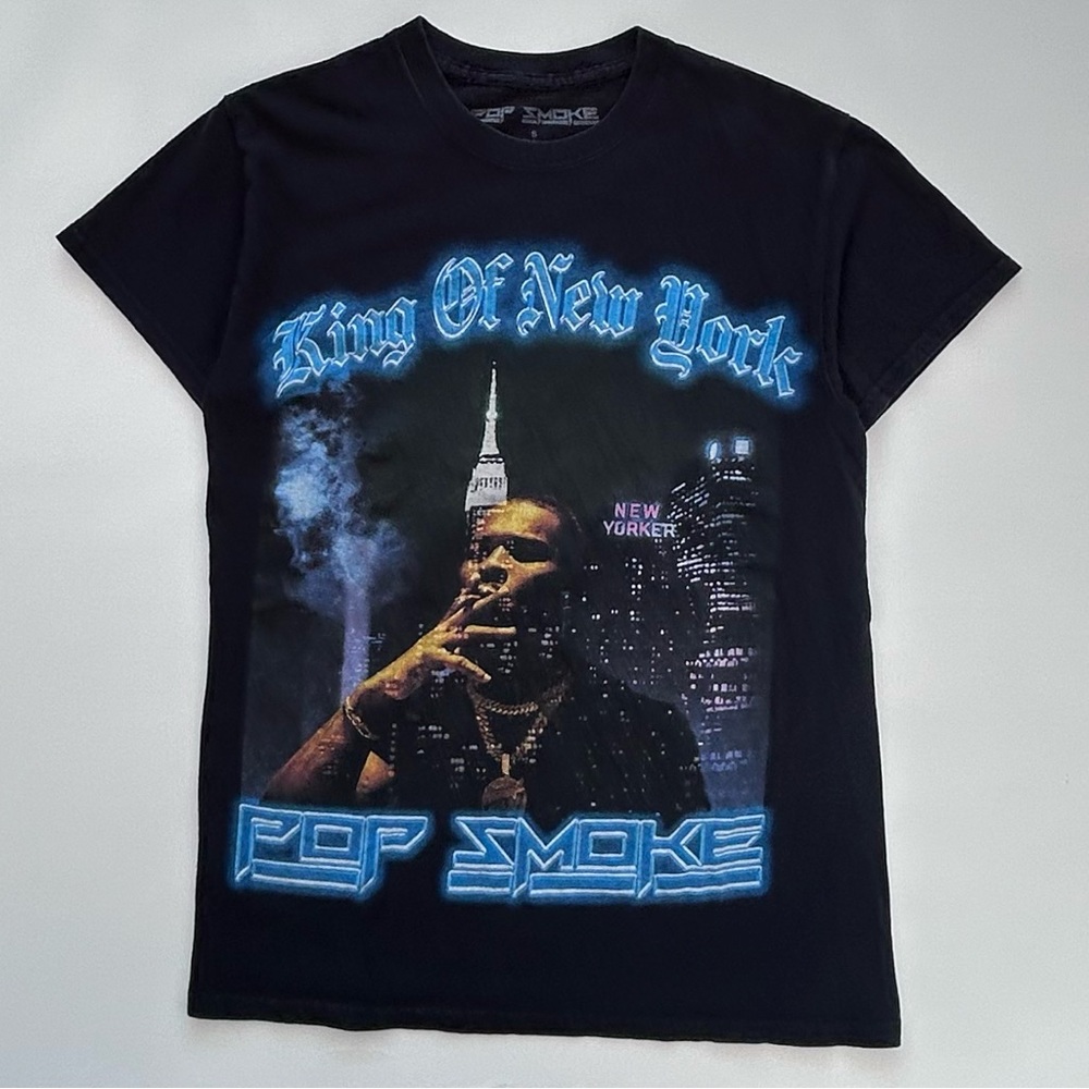 Pop Smoke King Of New York Black Rap Graphic T Shirt Size Men’s Small Licensed
